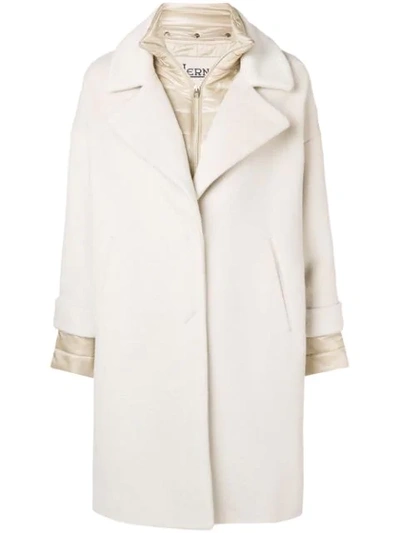 Shop Herno Single Breasted Coat - Neutrals