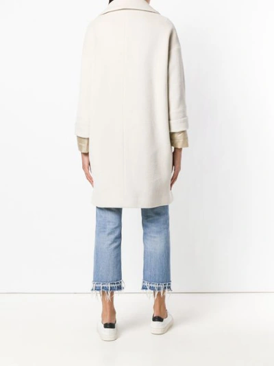 Shop Herno Single Breasted Coat - Neutrals