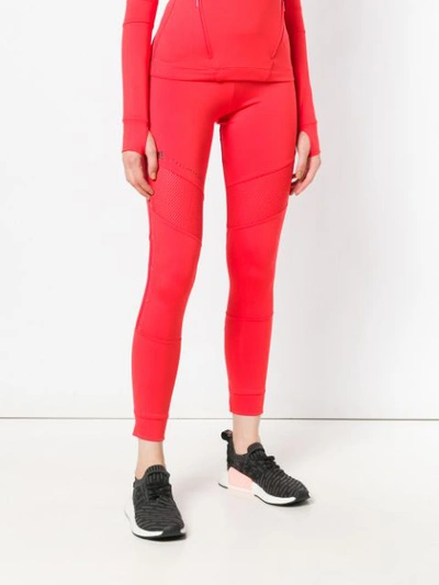 Shop Adidas By Stella Mccartney Performance Essentials Tights In Red