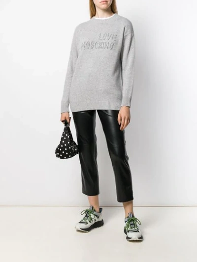 Shop Love Moschino Bobble Detail Jumper In Grey