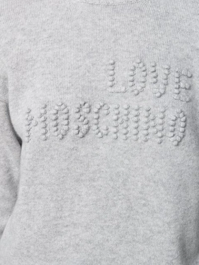 Shop Love Moschino Bobble Detail Jumper In Grey