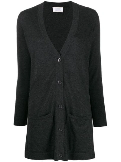 Shop Snobby Sheep Long Button-up Cardigan In Grey