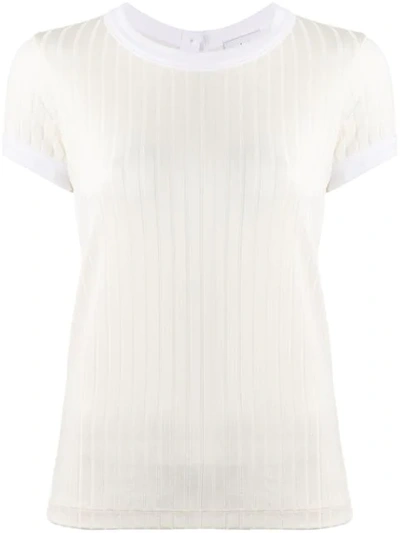 Shop Each X Other Silky Ribbed T-shirt In White