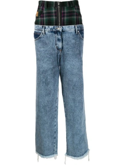 Shop Natasha Zinko Contrast Denim Jeans In Blue