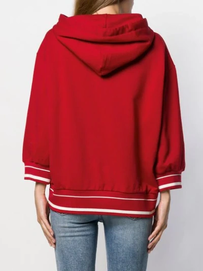 Shop Dolce & Gabbana Queen Iconic Print Hoodie In Red