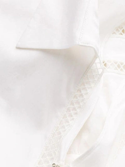 Shop Self-portrait Asymmetric Drape Shirt In White