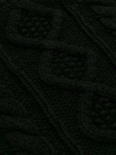 Shop Andrea Ya'aqov Cable Knit Cropped Jumper In 09 Black