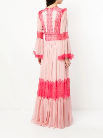 Shop Tadashi Shoji Lace Maxi Dress In Pink