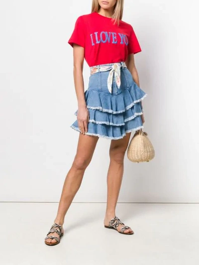 Shop Alberta Ferretti I Love You T-shirt In Red