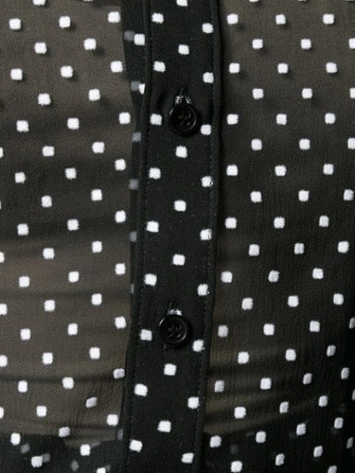 Shop Saint Laurent Sheer Polka Dot Shirt In Black