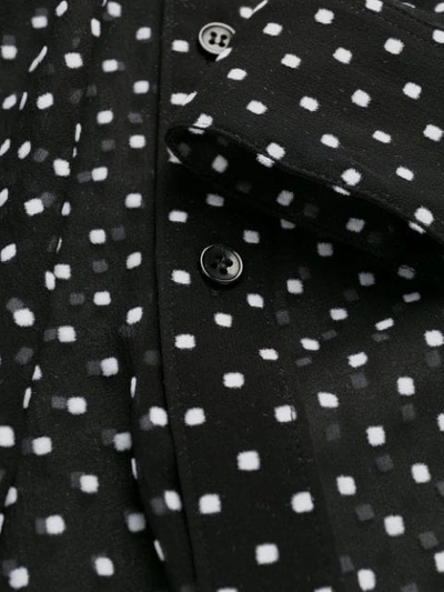 Shop Saint Laurent Sheer Polka Dot Shirt In Black