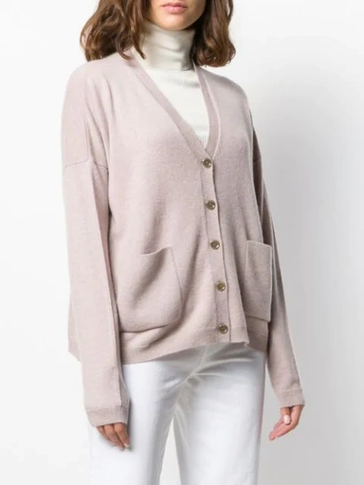 Shop Allude Relaxed-fit Cashmere Cardigan In Purple