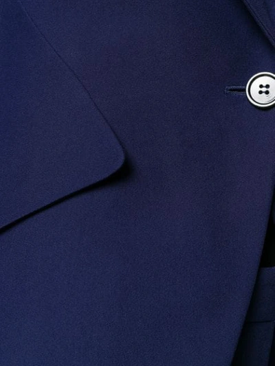 Shop Alexander Mcqueen Exaggerated Shoulder Blazer Jacket In Blue