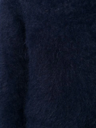 Shop Bellerose Round Neck Fuzzy Knit Jumper In Blue