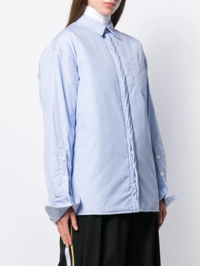 Shop A.f.vandevorst Striped Oversized Shirt In Blue