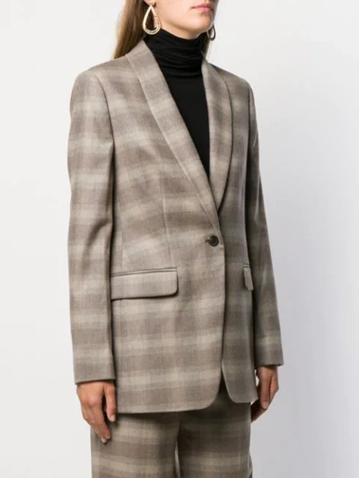 Shop Frenken Checked Suit Jacket In Neutrals