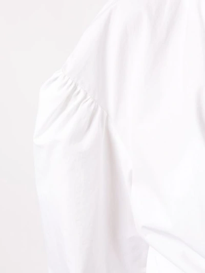Shop Msgm Longsleeved Wrap Shirt In White