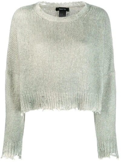 AVANT TOI RAW HEM KNITTED JUMPER - 绿色