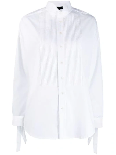 Shop Jejia Pleated Front Tuxedo Shirt In White
