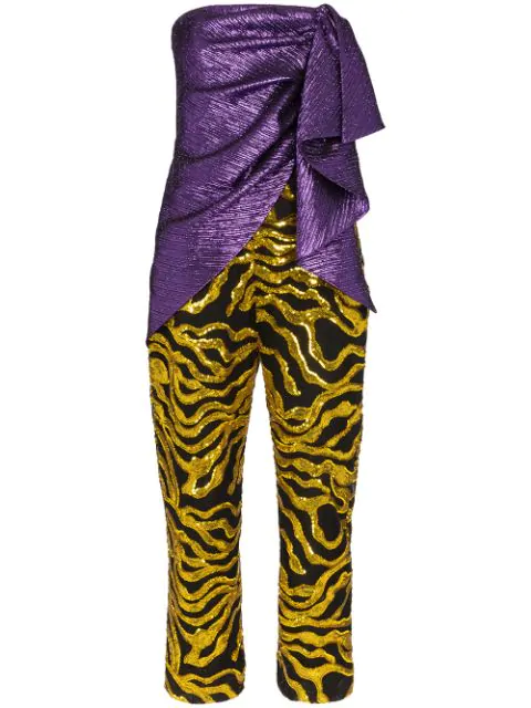 purple metallic jumpsuit