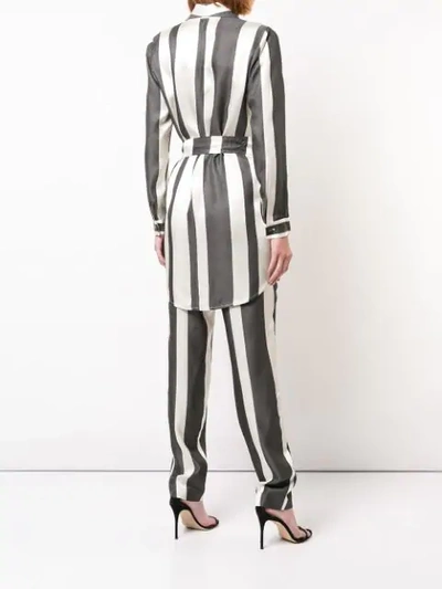 Shop Michelle Mason Wide Striped Elongated Jacket - Black