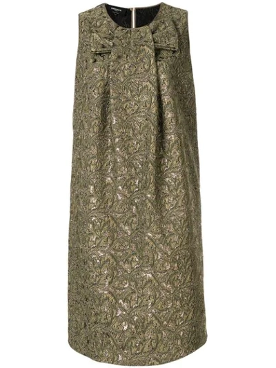 Shop Rochas Jacquard Print Dress In 217 Medium Brown