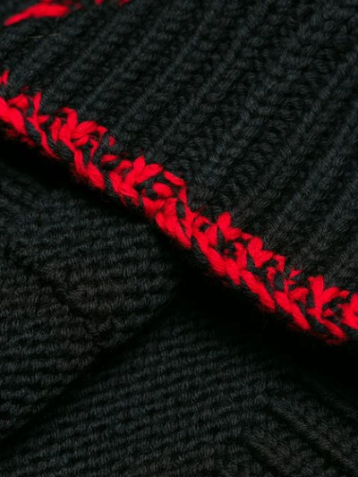 Shop Alexander Mcqueen Loose Thread Knitted Cardigan In Black