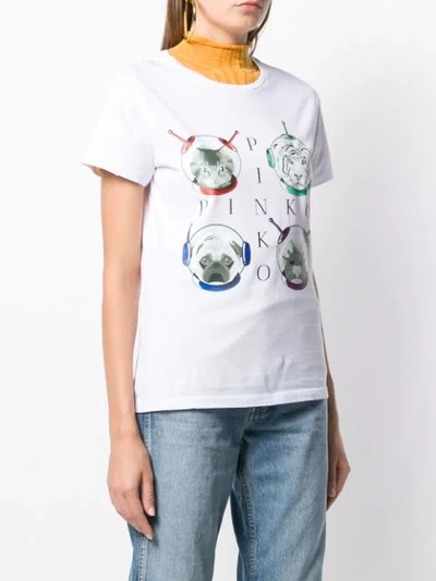 Shop Pinko Animal Astronaut T-shirt In White