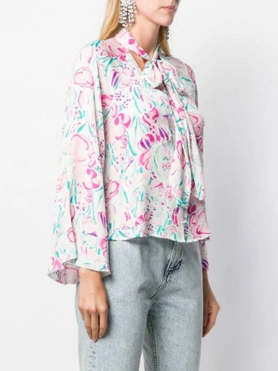 Shop Rixo London Kim Abstract Floral Print Shirt In Pink