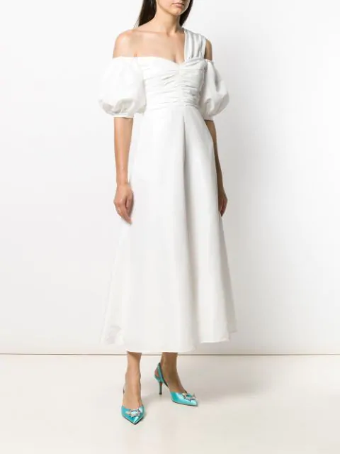 self portrait ivory taffeta dress