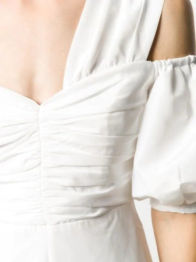 Shop Self-portrait Asymmetrisches Plisseekleid In White