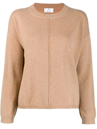 Shop Allude Cashmere Blend Sweater In Brown