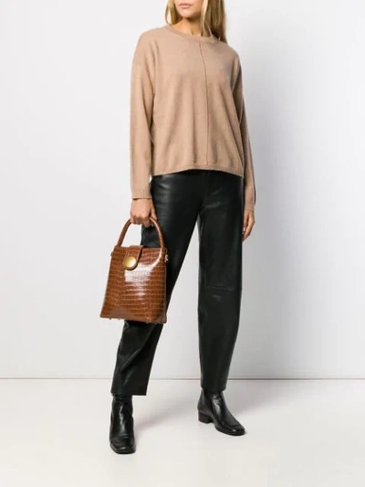 Shop Allude Cashmere Blend Sweater In Brown