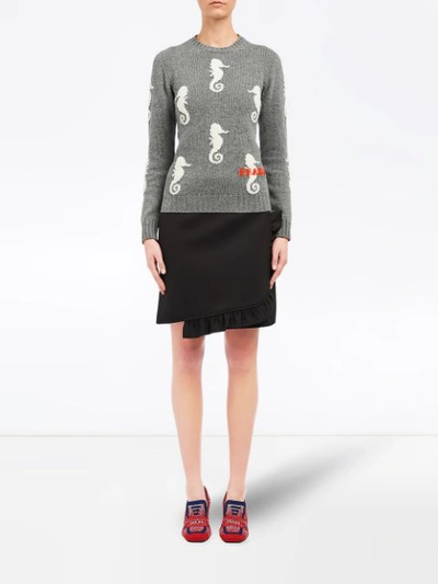 Shop Prada Wool And Cashmere Sweater In Grey