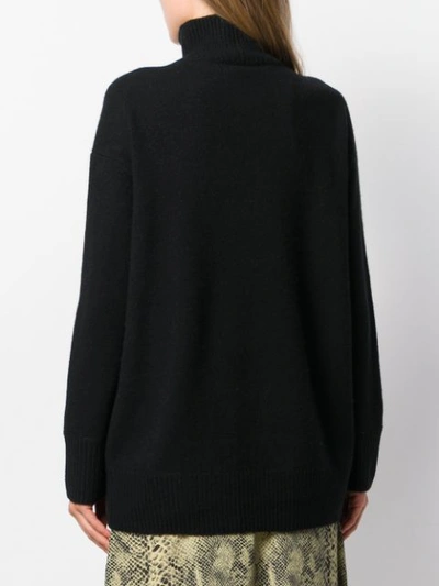 Shop Vince Roll Neck Jumper In Black