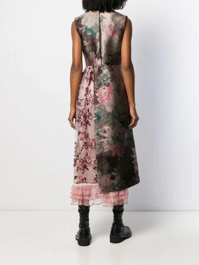 Shop Antonio Marras Floral Patchwork Dress In Brown