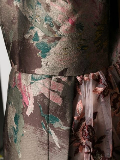 Shop Antonio Marras Floral Patchwork Dress In Brown