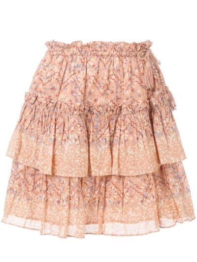 Shop Ulla Johnson Rose Floral Skirt In Pink
