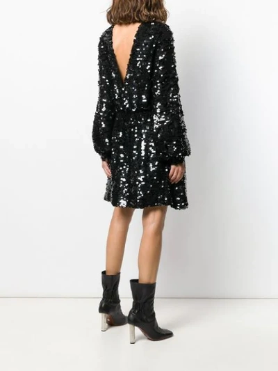 Shop Msgm Sequis Embellished Short Dress In Black