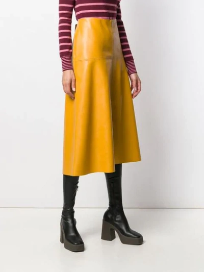 Shop Stella Mccartney Faux Leather Skirt In Yellow