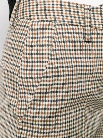 Shop Eudon Choi High-waist Checked Trousers In Brown