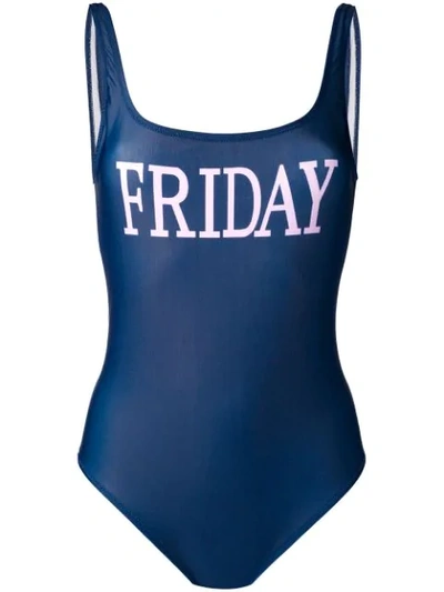 Shop Alberta Ferretti Friday Swimsuit In Blue