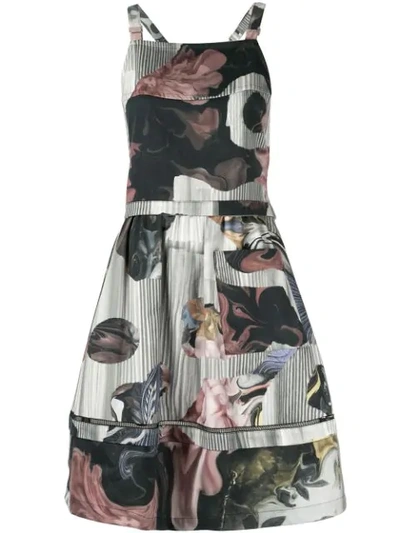 Shop Roberts Wood Collage Print Dress In Green