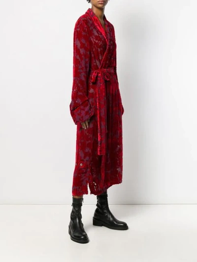 Shop Ann Demeulemeester Floral Jacquard Wrap Dress In Red