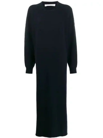 Shop Extreme Cashmere Long Cashmere-blend Dress In Blue