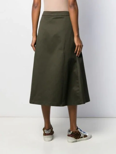 Shop Barena Venezia Flared Pleated Skirt In Green
