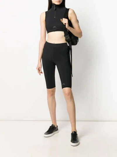 Shop A-cold-wall* Cropped Zip-up Tank Top In Black