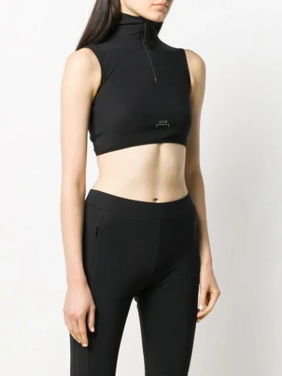 Shop A-cold-wall* Cropped Zip-up Tank Top In Black