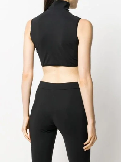 Shop A-cold-wall* Cropped Zip-up Tank Top In Black