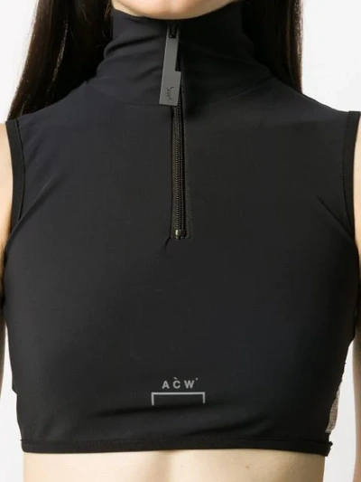 A-COLD-WALL* CROPPED ZIP-UP TANK TOP - 黑色